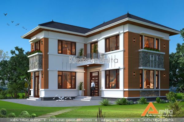 Mẫu biệt thự 2 tầng hiện đại ở Thái Bình (CĐT: ông Long) BT21003