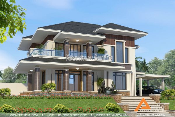 Mẫu biệt thự hiện đại 2 tầng đẹp (CĐT: ông Bích - Nghệ An) BT21065