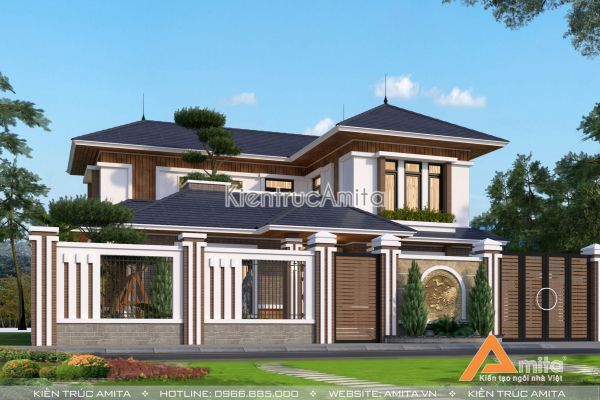 Mẫu biệt thự hiện đại Á Đông mái thái (CĐT:ông Công - Phú Quốc)BT21075