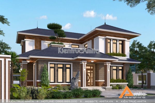 Mẫu biệt thự hiện đại Á Đông mái thái (CĐT:ông Công - Phú Quốc)BT21075