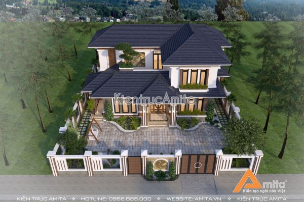 Mẫu biệt thự hiện đại Á Đông mái thái (CĐT:ông Công - Phú Quốc)BT21075