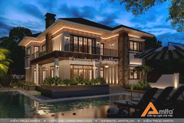 Biệt thự hiện đại có bể bơi (CĐT: Ông Kiết  - Bình Dương) BT21076