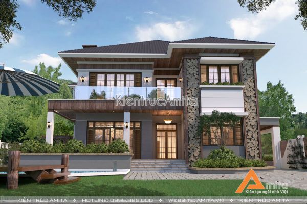 Biệt thự hiện đại có bể bơi (CĐT: Ông Kiết  - Bình Dương) BT21076