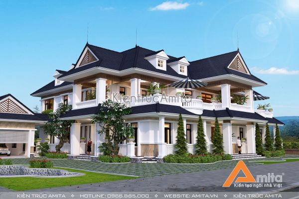 Thiết kế biệt thự hiện đại 2 tầng phong cách Á Đông BT21089