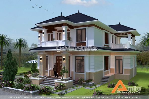 Mẫu biệt thự 2 tầng hiện đại đẹp (CĐT: ông Quân - Vĩnh Phúc) BT21105