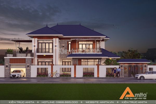 Ấn tượng với thiết kế biệt thự hiện đại 2 tầng  BT21155