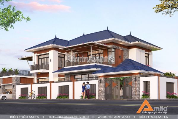 Ấn tượng với thiết kế biệt thự hiện đại 2 tầng  BT21155