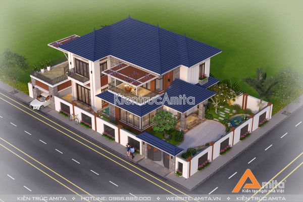 Ấn tượng với thiết kế biệt thự hiện đại 2 tầng  BT21155