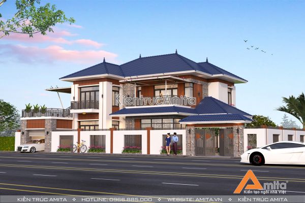 Ấn tượng với thiết kế biệt thự hiện đại 2 tầng  BT21155