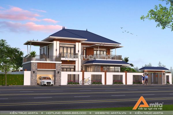 Ấn tượng với thiết kế biệt thự hiện đại 2 tầng  BT21155