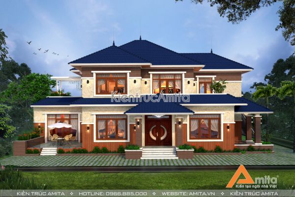 Mẫu biệt thự vườn 2 tầng hiện đại (CĐT: Ông Sơn - Ninh Thuận) BT21170