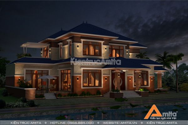 Mẫu biệt thự vườn 2 tầng hiện đại (CĐT: Ông Sơn - Ninh Thuận) BT21170