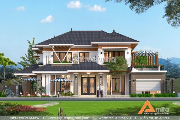 Biệt thự hiện đại 2 tầng có gara (CĐT: Bà Hằng - Nam Định) BT21171