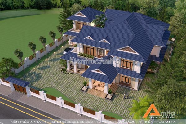 Mẫu biệt thự mái Thái 2 tầng đẹp (CĐT: Bà Hoa - Hà Nam) BT21180