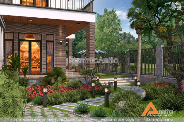 Phong cách mới trong thiết kế biệt thự 2 tầng hiện đại BT21181