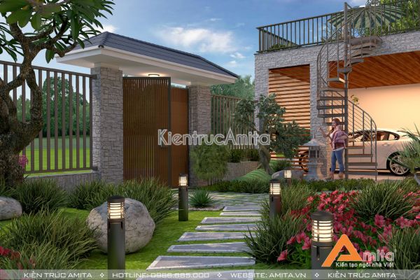 Phong cách mới trong thiết kế biệt thự 2 tầng hiện đại BT21181