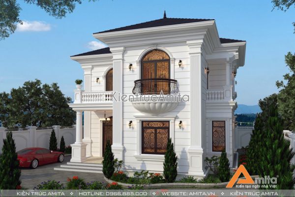 Mẫu biệt thự 2 tầng kiểu Pháp mới nhất 2019 (CĐT: Bà Thủy - Bắc Ninh) BT22185