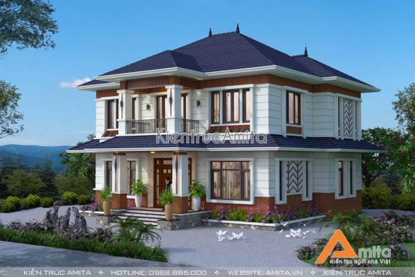 Biệt thự hiện đại 2 tầng 4 phòng ngủ (CĐT:Ông Tuấn - Vĩnh Phúc) BT21206