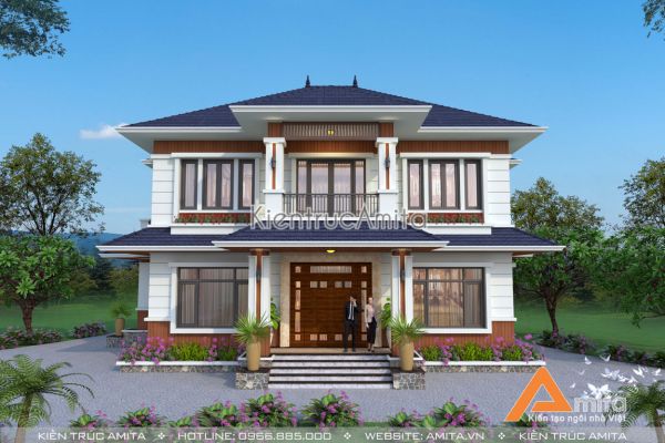 Biệt thự hiện đại 2 tầng 4 phòng ngủ (CĐT:Ông Tuấn - Vĩnh Phúc) BT21206