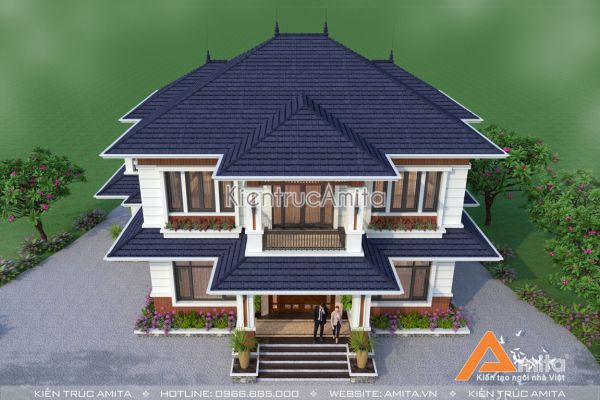 Biệt thự hiện đại 2 tầng 4 phòng ngủ (CĐT:Ông Tuấn - Vĩnh Phúc) BT21206