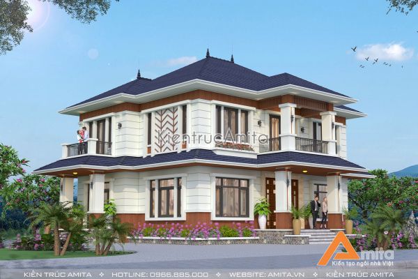 Biệt thự hiện đại 2 tầng 4 phòng ngủ (CĐT:Ông Tuấn - Vĩnh Phúc) BT21206