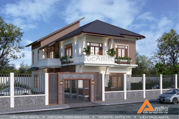 Mẫu biệt thự 2 tầng hiện đại phong cách Nhật Bản độc đáo  BT21240
