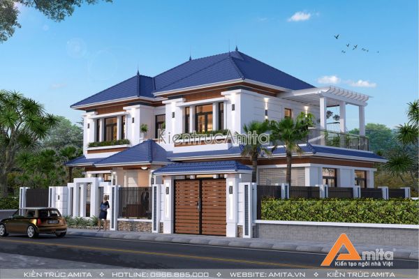 Thiết kế biệt thự 2 tầng đẹp sang trọng (CĐT: ông Ngôn - Hải Dương) BT21252