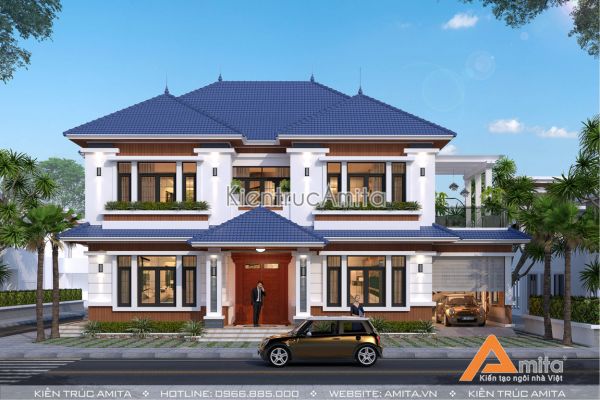 Thiết kế biệt thự 2 tầng đẹp sang trọng (CĐT: ông Ngôn - Hải Dương) BT21252