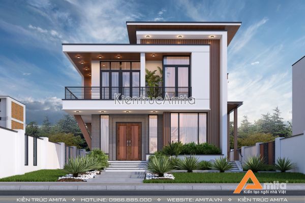 Amita tư vấn thiết kế mẫu biệt thự 2 tầng đẹp 11x12m sang trọng BT21305