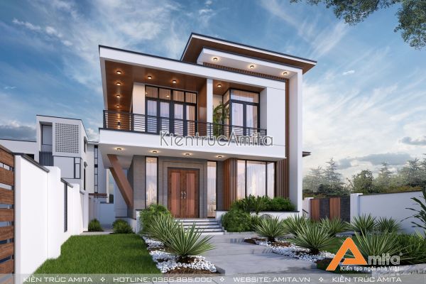 Amita tư vấn thiết kế mẫu biệt thự 2 tầng đẹp 11x12m sang trọng BT21305