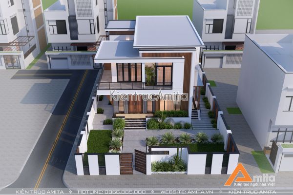 Amita tư vấn thiết kế mẫu biệt thự 2 tầng đẹp 11x12m sang trọng BT21305