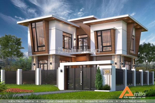 Khám phá mẫu biệt thự 2 tầng hiện đại đẹp hút hồn BT21319