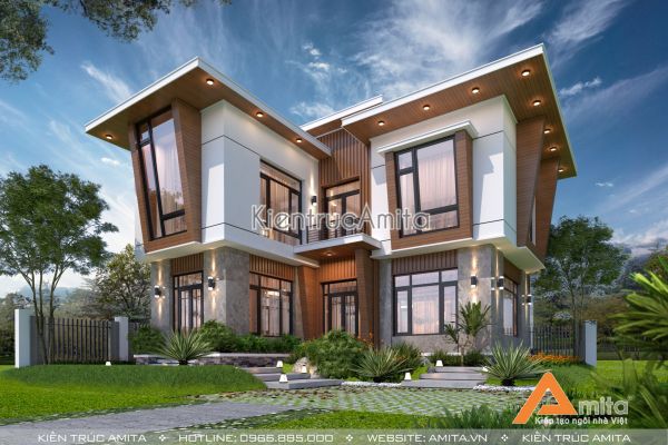 Khám phá mẫu biệt thự 2 tầng hiện đại đẹp hút hồn BT21319