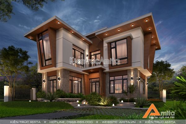 Khám phá mẫu biệt thự 2 tầng hiện đại đẹp hút hồn BT21319