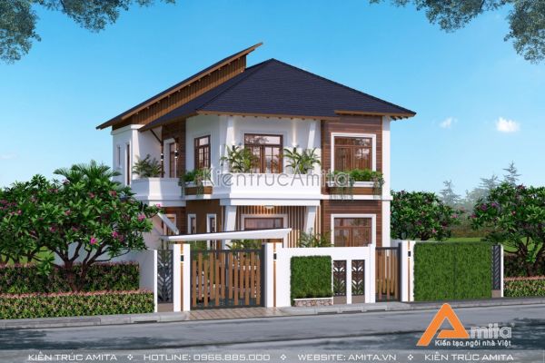 Thiết kế nhà phong cách Nhật Bản 2 tầng hiện đại BT21333