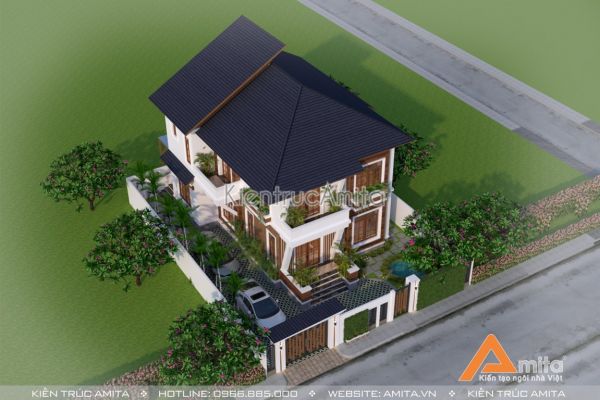 Thiết kế nhà phong cách Nhật Bản 2 tầng hiện đại BT21333