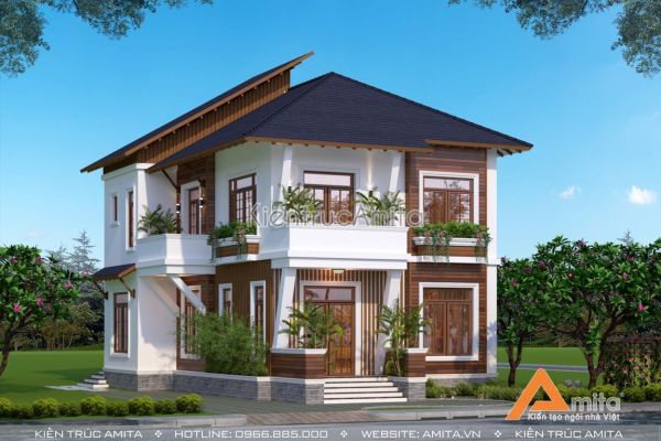 Thiết kế nhà phong cách Nhật Bản 2 tầng hiện đại BT21333