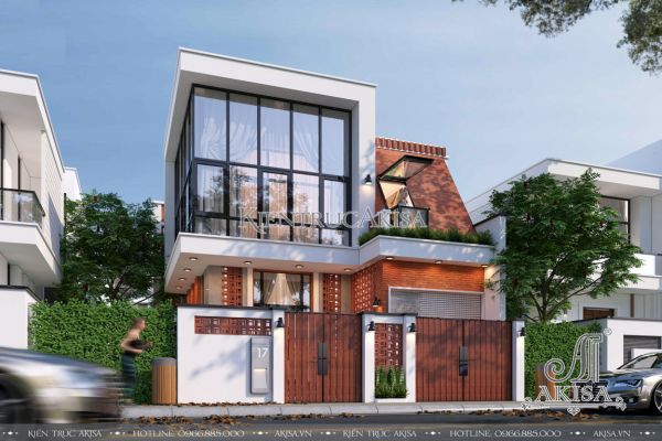 Kiến trúc biệt thự hiện đại 2 tầng kết hợp truyền thống BT21335