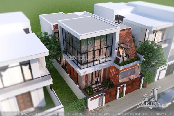 Kiến trúc biệt thự hiện đại 2 tầng kết hợp truyền thống BT21335