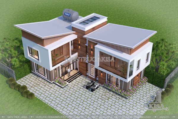 Thiết kế biệt thự hiện đại 2 tầng kiến trúc ấn tượng BT21337