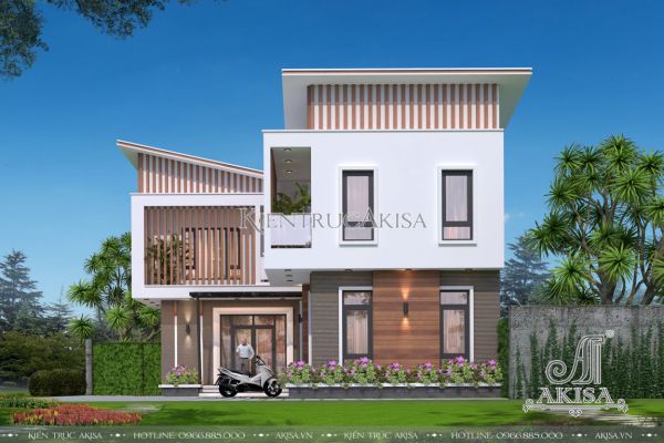 Thiết kế biệt thự hiện đại 2 tầng kiến trúc ấn tượng BT21337