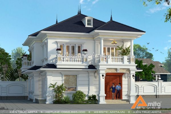 Mẫu biệt thự 2 tầng tân cổ điển hấp dẫn mọi ánh nhìn BT22015