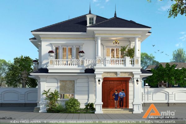 Mẫu biệt thự 2 tầng tân cổ điển hấp dẫn mọi ánh nhìn BT22015
