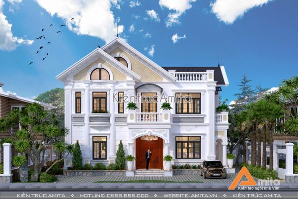 Biệt thự 2 tầng mái thái kiểu Pháp (CĐT: Ông Trang-Thái Nguyên)BT22084