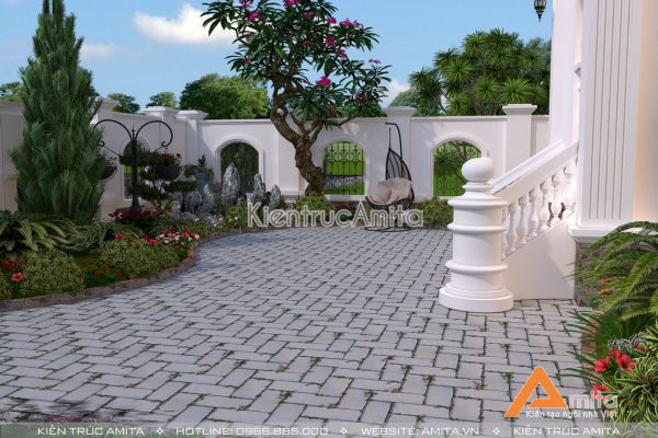 Mẫu nhà biệt thự tân cổ điển 2 tầng BT22095