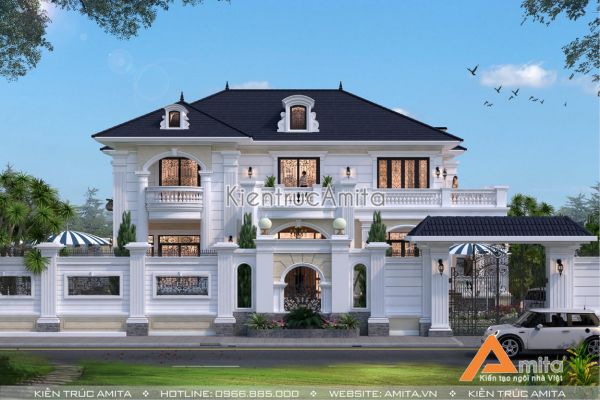 Mẫu biệt thự tân cổ điển 2 tầng đẹp tại Hà Nội BT22097