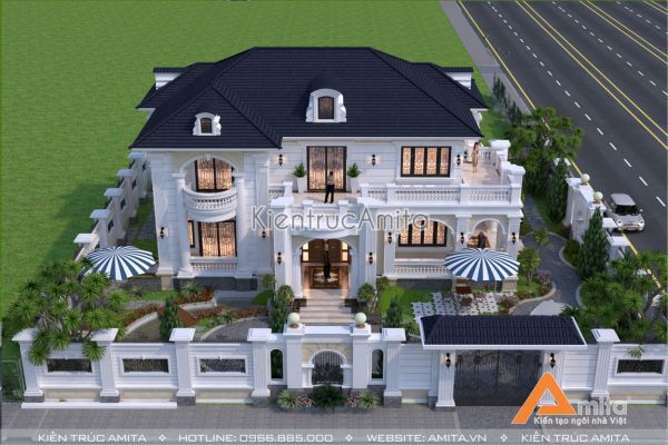 Mẫu biệt thự tân cổ điển 2 tầng đẹp tại Hà Nội BT22097