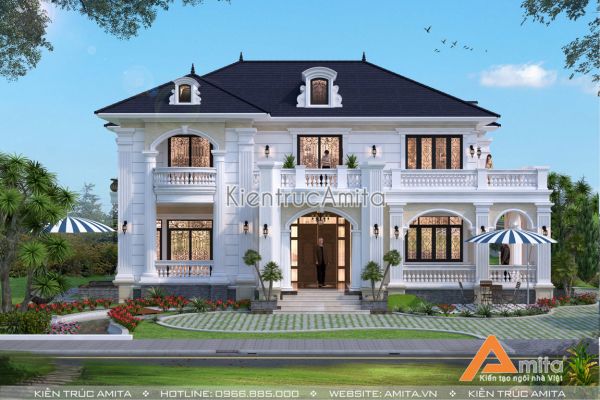 Mẫu biệt thự tân cổ điển 2 tầng đẹp tại Hà Nội BT22097