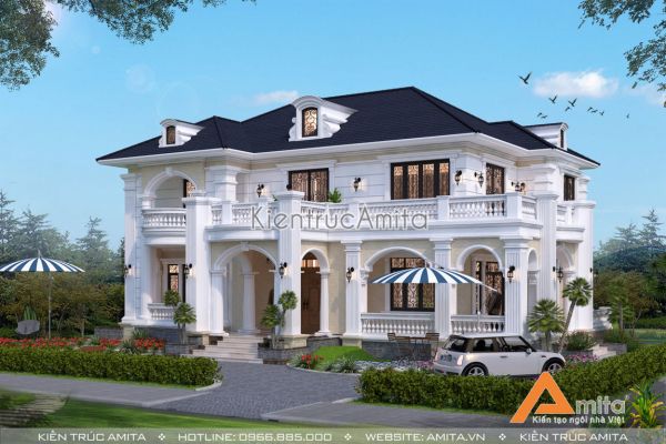 Mẫu biệt thự tân cổ điển 2 tầng đẹp tại Hà Nội BT22097