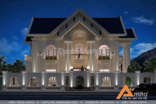 Mẫu biệt thự 2 tầng tân cổ điển Pháp tinh tế sang trọng BT22104